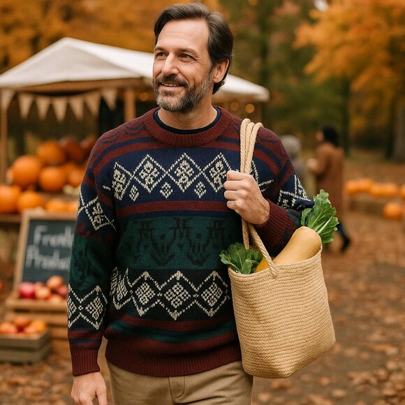 Vintage Stoneriver Outfitters Nordic Geometric Sweater XL – Made in Korea - Picture 2 of 10